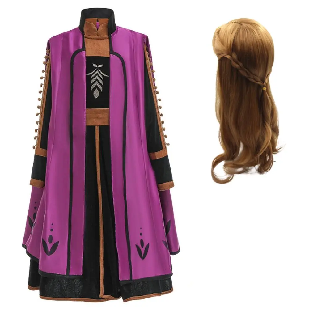 الأميرة آنا تأثيري حلي المجمدة 2 تمويه للأطفال الفتيات فستان الخيال وتتسابق لعب الأدوار هالوين كرنفال فستان بتصميم حالم