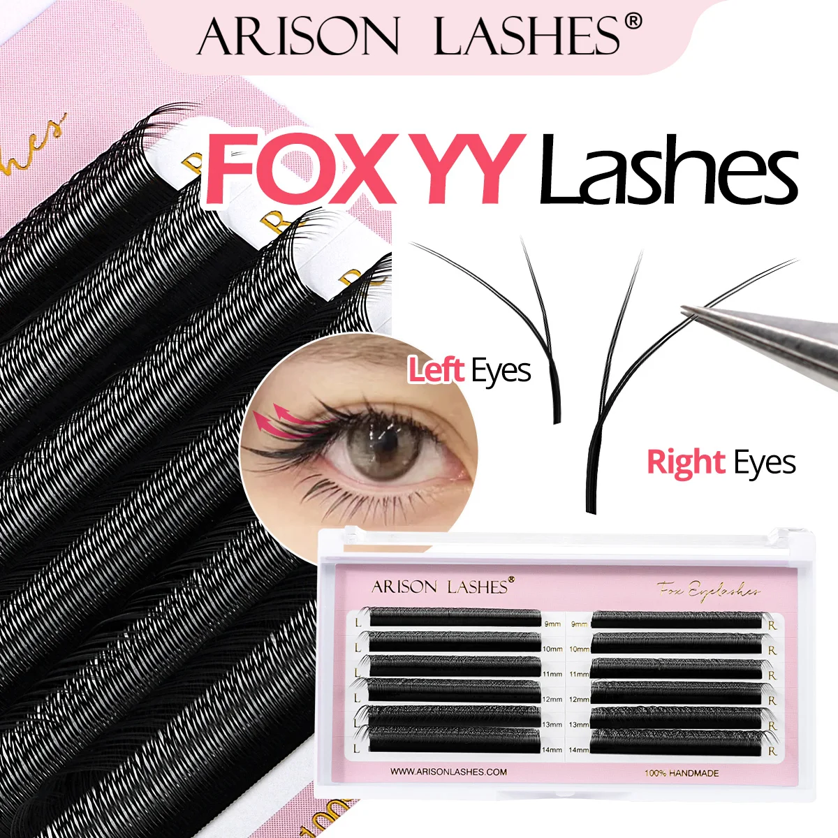 Eyelash Extension Y Shape - ARISON Fox YY Lashes Different Lengths