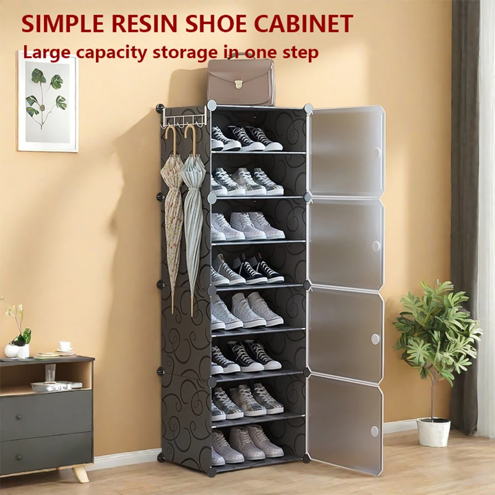 

Living room furniture shoe cabinet home storage storage box modern minimalist style bedroom kitchen corridor -8 layers black