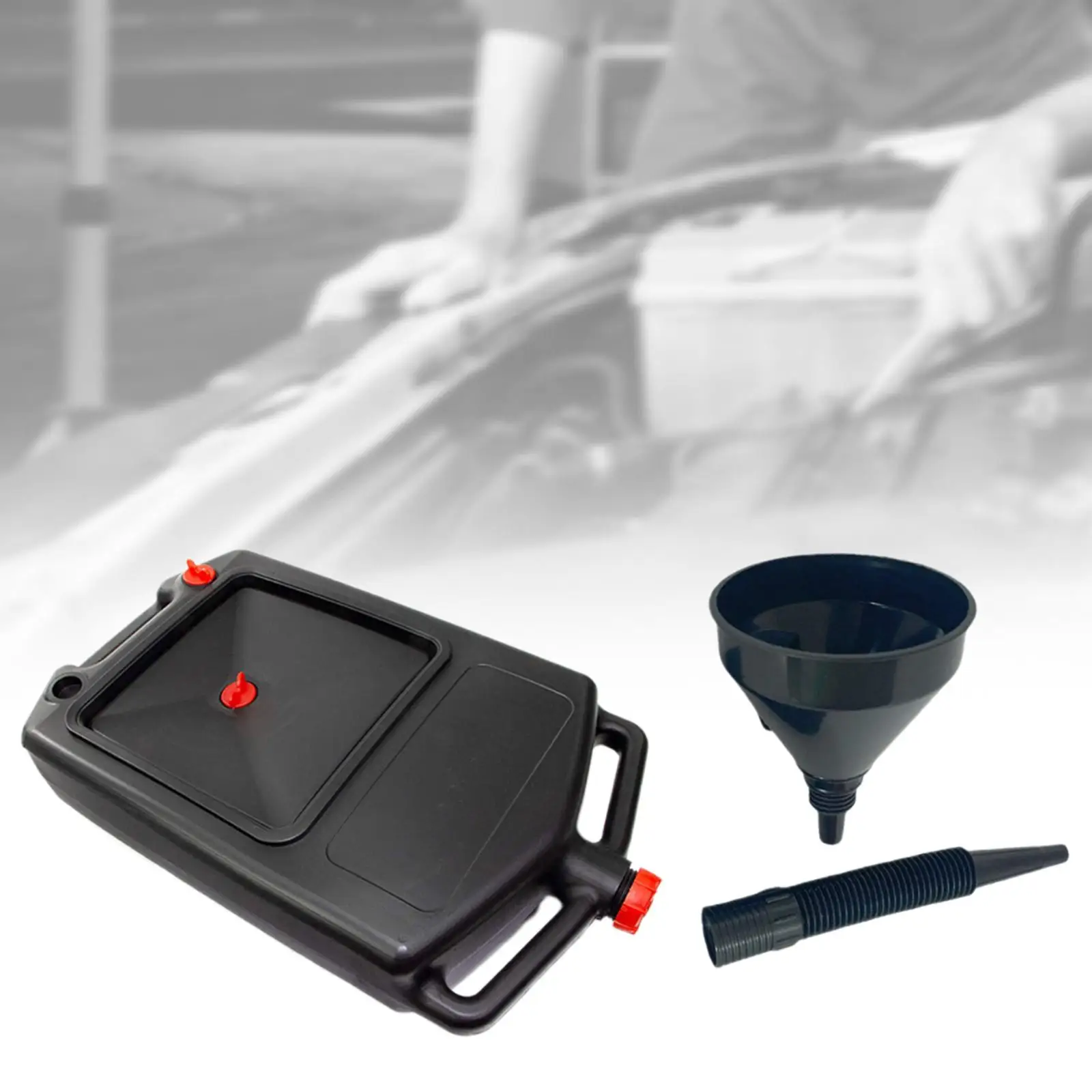 Oil Container Can Storage Leak  Fluted Drain Tray Pan with Handle Drain Hole Storage Container  for Car Van Motorcycle Bike
