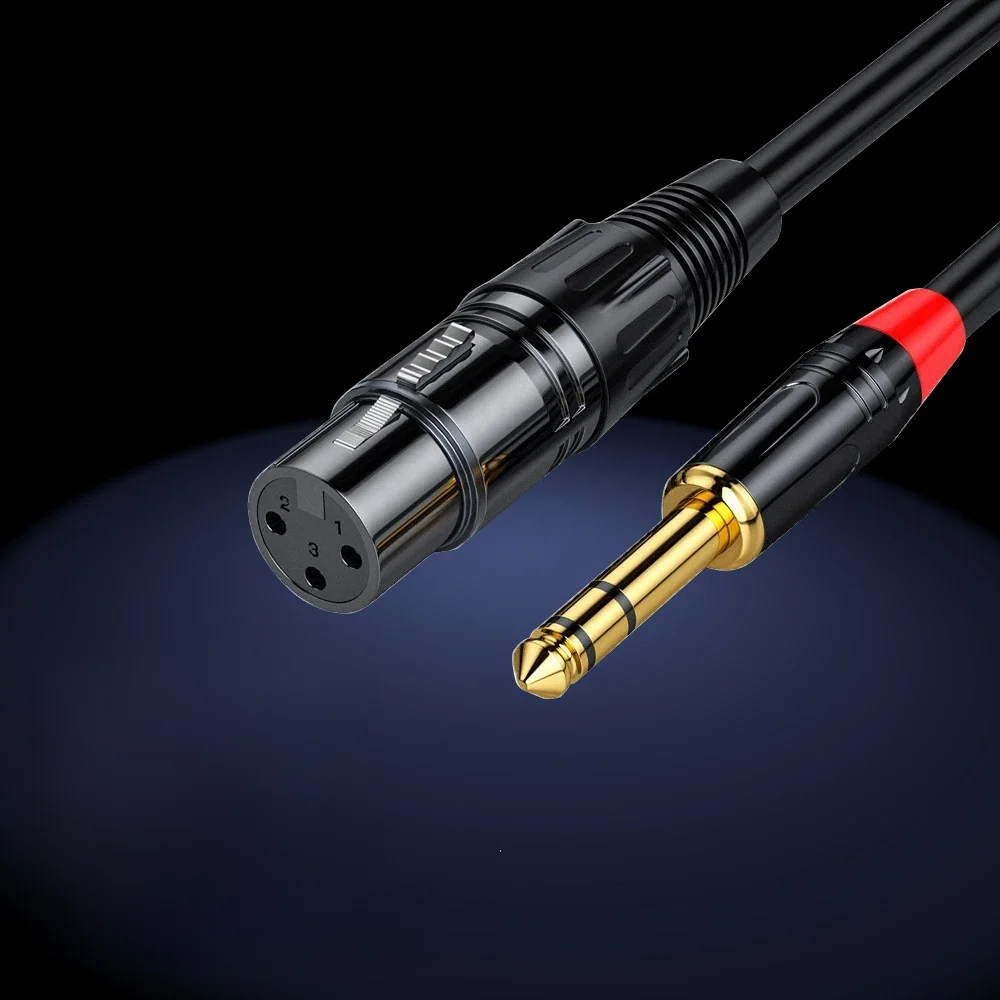 Kabel audio 6,5 mm na XLR żeński, 6,35 mm duży dwużyłowy XLR zbalansowany mikrofon mikser głośnik audio 0,5 m 1 m 1,5 m 2 m 3 m 5 m — zdjęcie produktu 7