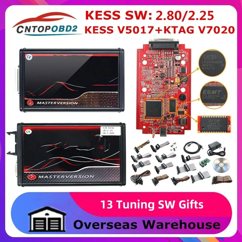 

2024 Unlock KESS 5.017 2.80 Ktag 7.020 2.25 Online KESS BDM Frame 22 PCS Adapters Support Car Truck up to 140 Protocols ECU Tool