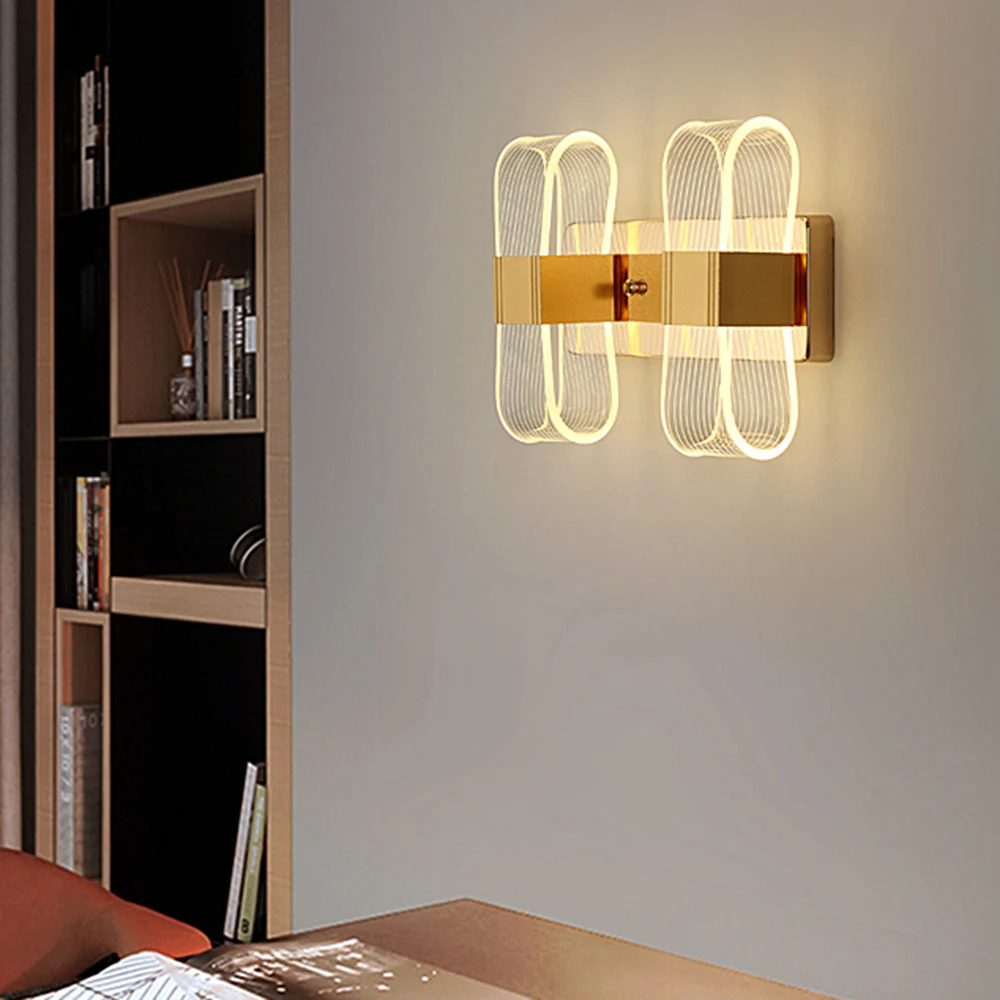 Modern LED Wall Lamp Elliptical Home Decor Wall Sconces Bedside Lighting Bedroom Living Room Indoor Fixtures Lustre