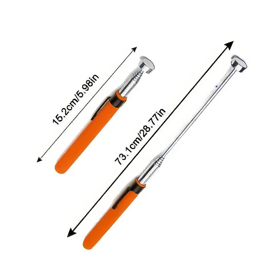 1/2 Piece Magnet Picking Tool Orange, No Power Required, Portable Manual Tool, Suitable for Electronic Components, Screws