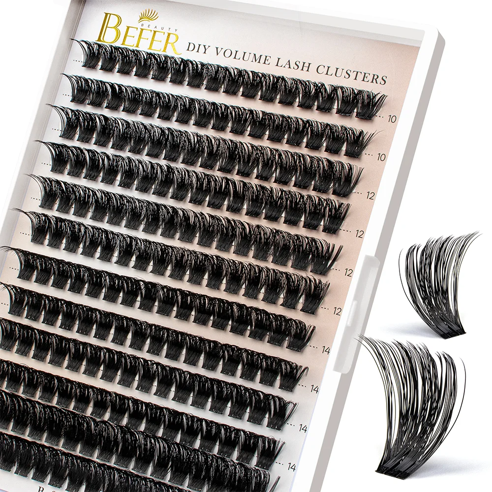 Befer DIY Wimpern-Cluster Flauschige Künstliche Wimpern D-Curl Volumen-Cluster Wimpernverlängerung Weiche Einzelwimpern Lieferant Make-up – Detail 14