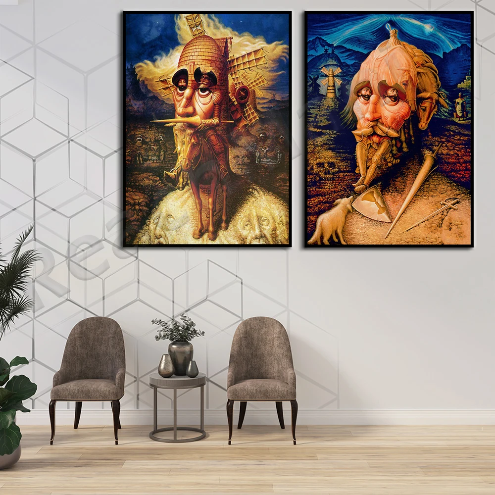 أوكتافيو-أوكامبو معرض الفن طباعة ، رؤى دون كيشوتي-سريالي الفن-الشهير الجدار ملصق فني