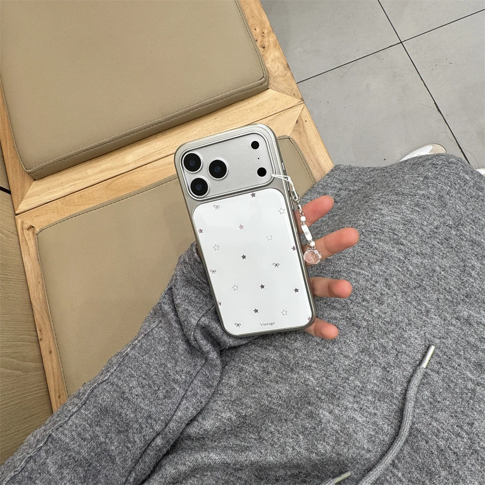 قوس فراشة على شكل نجمة بيضاء فاخرة جديدة مع حافظة حبل مناسبة لهاتف iPhone 17 Pro/13/14/15/16 Pro Max إصدار مضاد للسقوط #6