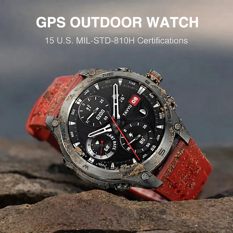 

Военные GPS-смарт-часы для активного отдыха с компасом, альтиметром, водонепроницаемостью 10ATM и IP69K, AMOLED-экраном, беспроводными звонками и спортивными функциями