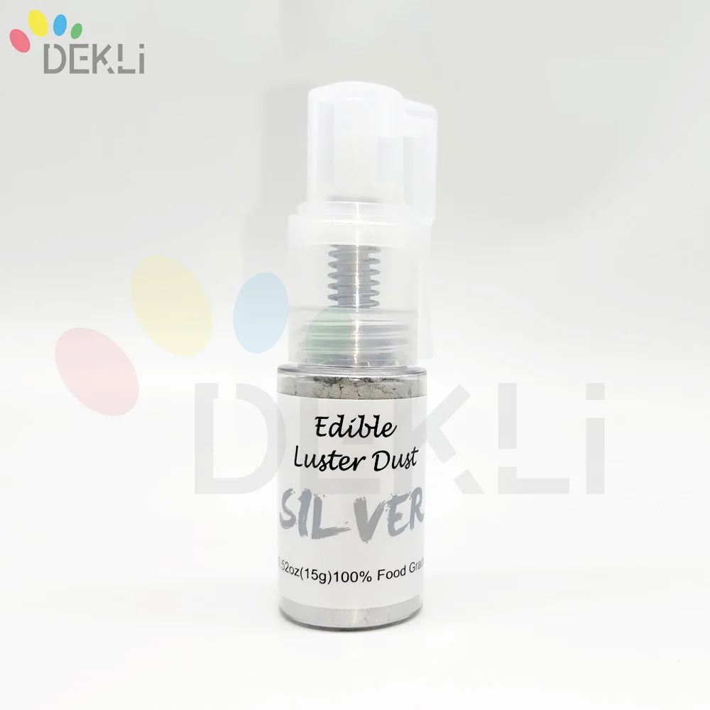 15g Spray Bottle Gold Silver Powder Luster Dust for Mousse Cake Fudge Macaron Chocolate Glitter Powder Gold Powder Spray Bottle