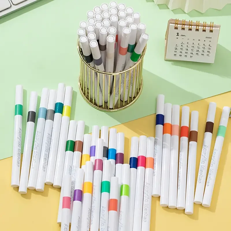 

12/24/36/48/60/80pcs Acrylic pigment marker pen, soft brush tip paint pen and paint mark, acrylic pigment pen