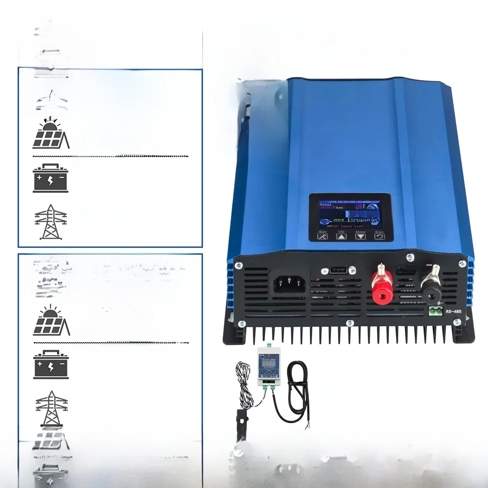 Y&H 1200W 1000W Grid Tie Inverter met Limiter Zuivere Sinus Omvormer Batterij Ontlading Modus Ingang 48V/24V Optioneel WiFi - afbeelding 2