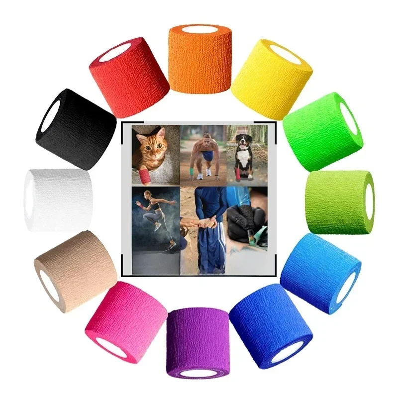 Elastoplast-Bandage élastique auto-adhésif pour le sport, protection du poignet, de la l'hypothèse, des doigts, du bras, du genou, des animaux de compagnie, des jambes, tatouage sûr, 5cm x 4.5m