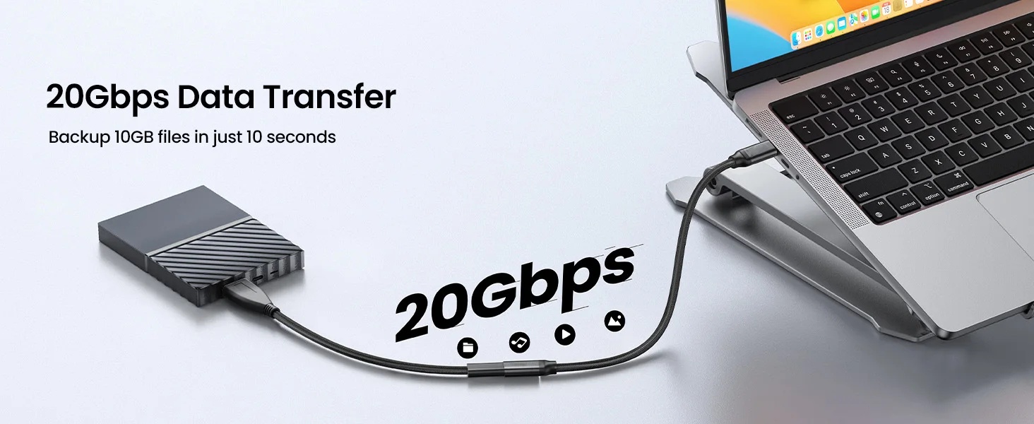 USB 3.2 Gen2x2 Verlängerungskabel für Thunderbolt 20G 240W USB Typ-C Extender Stecker auf Buchse Adapter für Monitor Kabel Hub Laptop – Detail 4