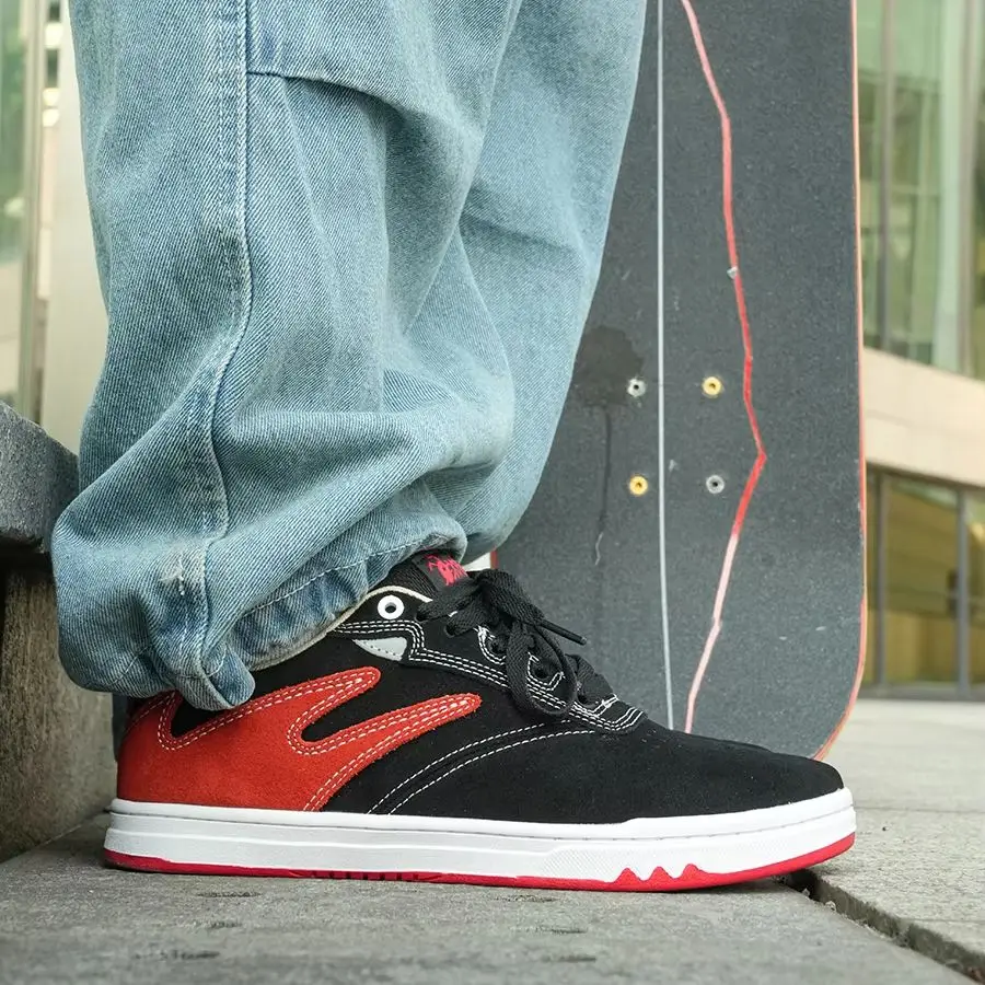 أحذية Goluck Ants Cupsole من جلد الغزال للتزلج، أحذية رياضية أنيقة مغلفة، مريحة ومتينة