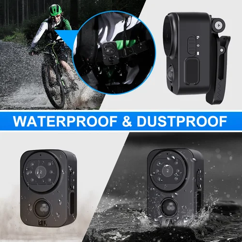 Imagen 2 del producto PD01 Mini cámara impermeable grabadora de motocicleta y bicicleta deporte DV NO-APP bolsillo PIR pequeña policía seguridad usable cuerpo usado Cam