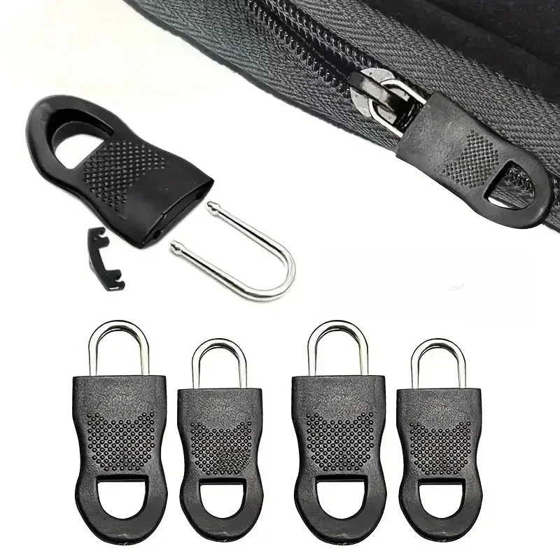 Tête de fermeture éclair de remplacement, extracteur de fermeture éclair amovible sans outil pour bagages, sac d'école, extrémité adaptée, étiquette de corde, fixateur de fermeture éclair pour
