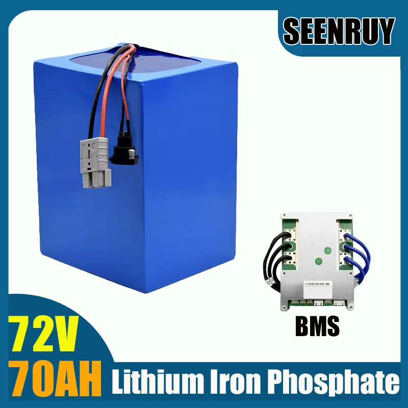 72V 70AH lithium iron phosphate 24S with BMS 80A 100A for Forklift Wheelchair Robot RV Golf Cart Street Lights Toy Car