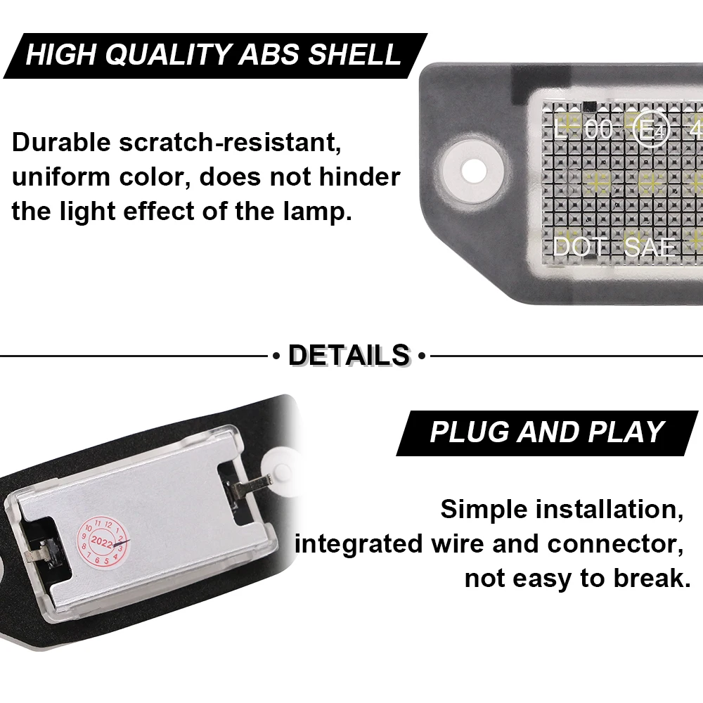 Lámparas LED de matrícula para VW Passat B5 pre-facelift, Canbus integrado, sin Error, 2 piezas, 12V, blanco, 1997-2000