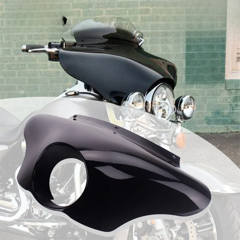 Dla miękka końcówka Harley szczupła Deluxe Road King Fat Boy motocykla ABS plastikowa przedni reflektor przezroczysta osłona owiewki na przednią szybę — zdjęcie 2