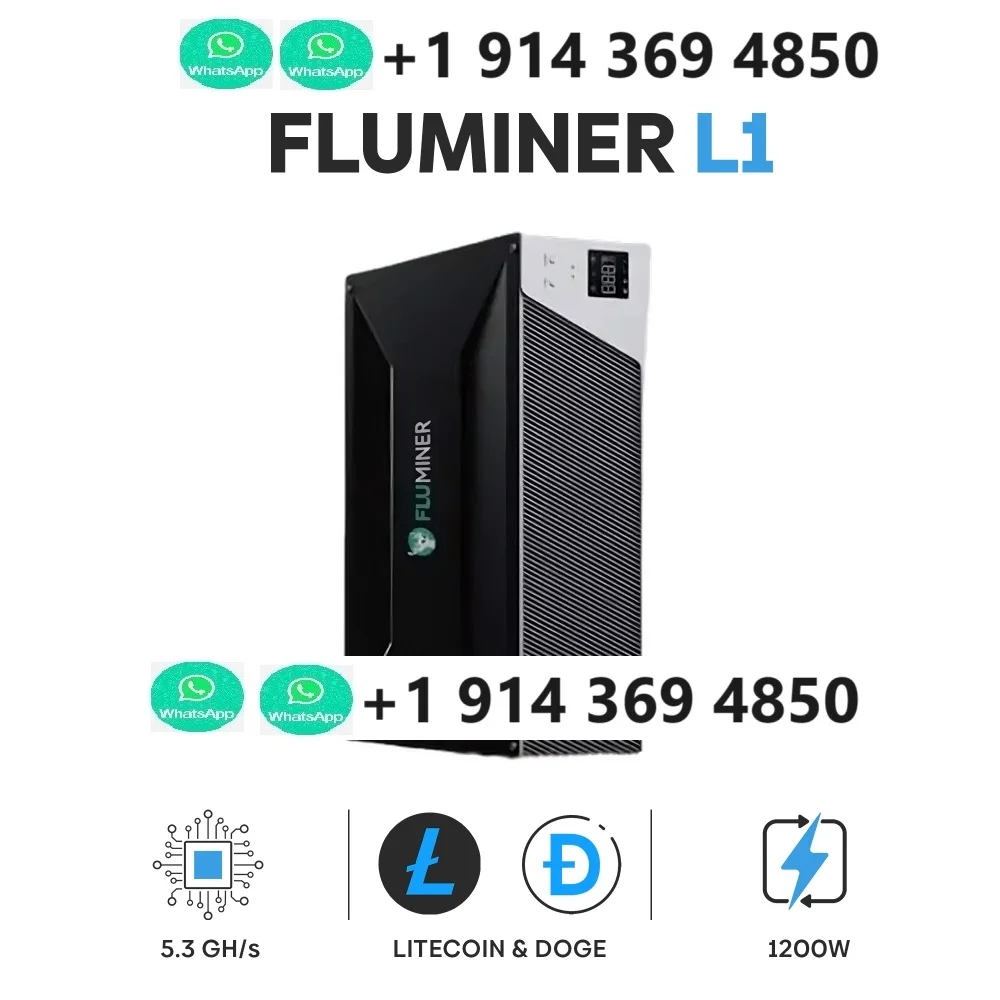 BRAND NEW ORIGINAL NEW Fluminer L1 - (5.3GH/s) Dogecoin (scrypt) Miner