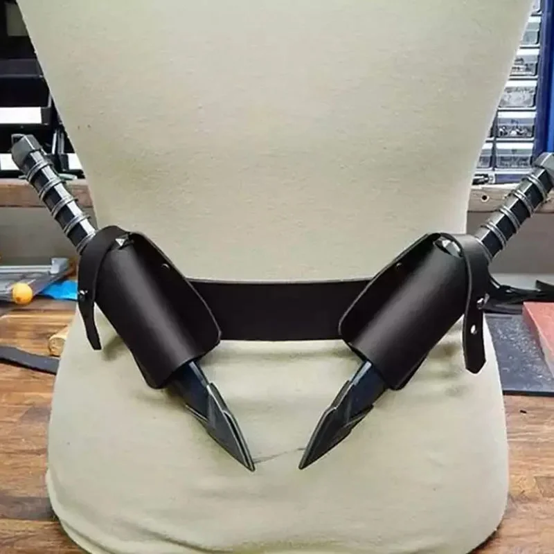 Costume Cosplay Steampunk 202 ame gothique médiéval, fourreau, petite épée, ceinture, cintre, dos, grenouille, couteau, porte-poignard, gaine, voleur