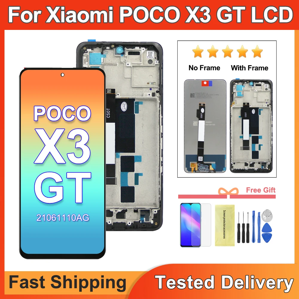 6.6\'\' For Xiaomi POCO X3 GT Display LCD Touch Screen Digitizer For POCO X3GT 21061110AG LCD Display Replacement Parts