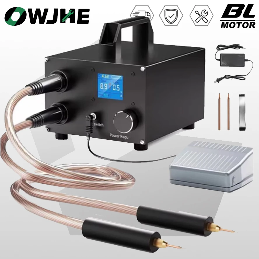 OWJHE Portable Dual Farad Spot Welder 250 Gears Adjustable 3000F Capacitor Battery Spot Welder for 18650 Battery