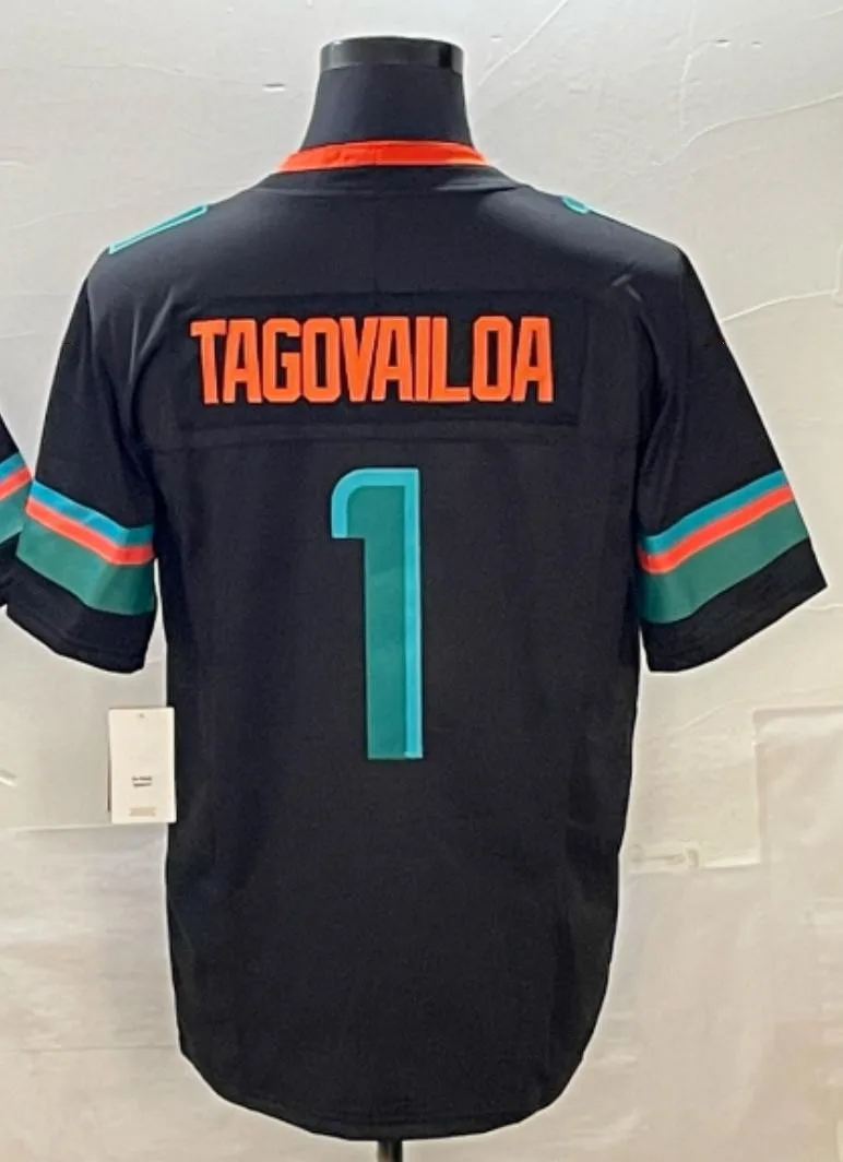 

Изготовленный на заказ футбольный трикотаж 2025 года с ограниченной прошивкой Tagovailoa De’Von Achane Waddle Hill Rivalries Pitch Blue для мужчин, женщин, молодежи