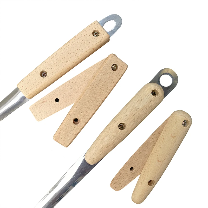 

A Pair Spatula/Spoon Handle Solid Wood Anti-Scalding Cookware Parts Replace Plastic Handle Kitchenware Parts