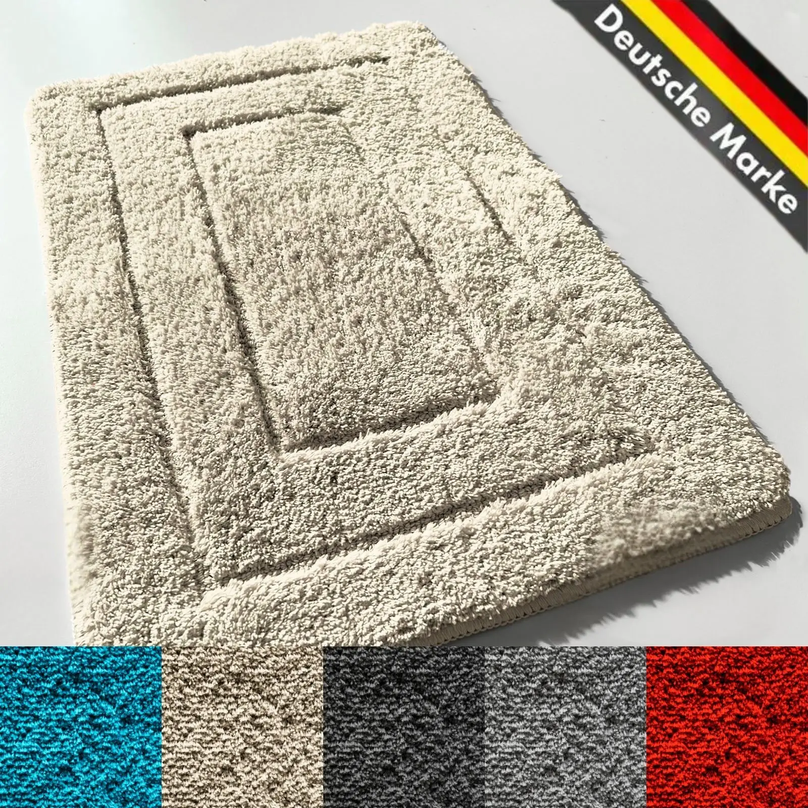 Badteppich Atlantis – Extra flauschige Badematte – Chnelltrocknend & Rutschhemmend – Waschbar – 5 Farben & viele Größen