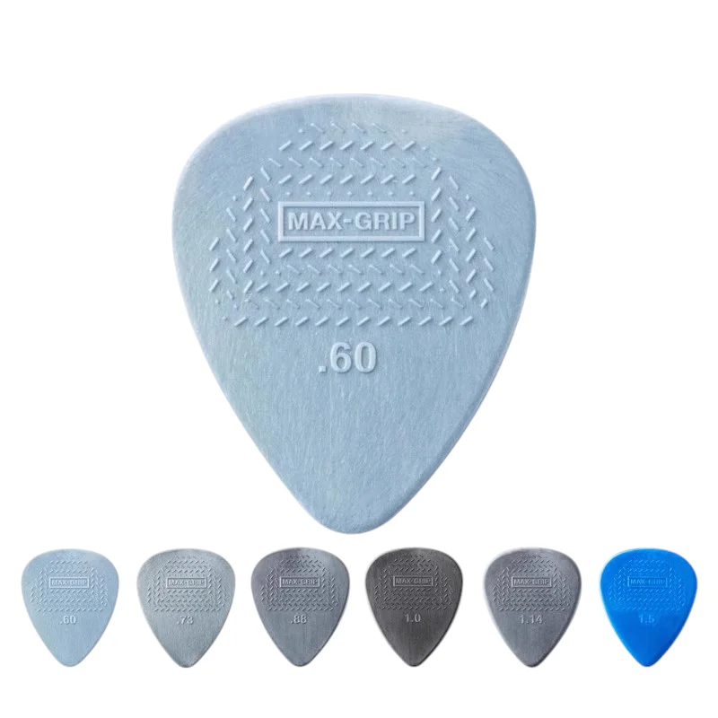 Dunlop nylon max grip padrão de guitarra, palheta de mediação de palheta de guitarra 0.6mm - 1.5mm
