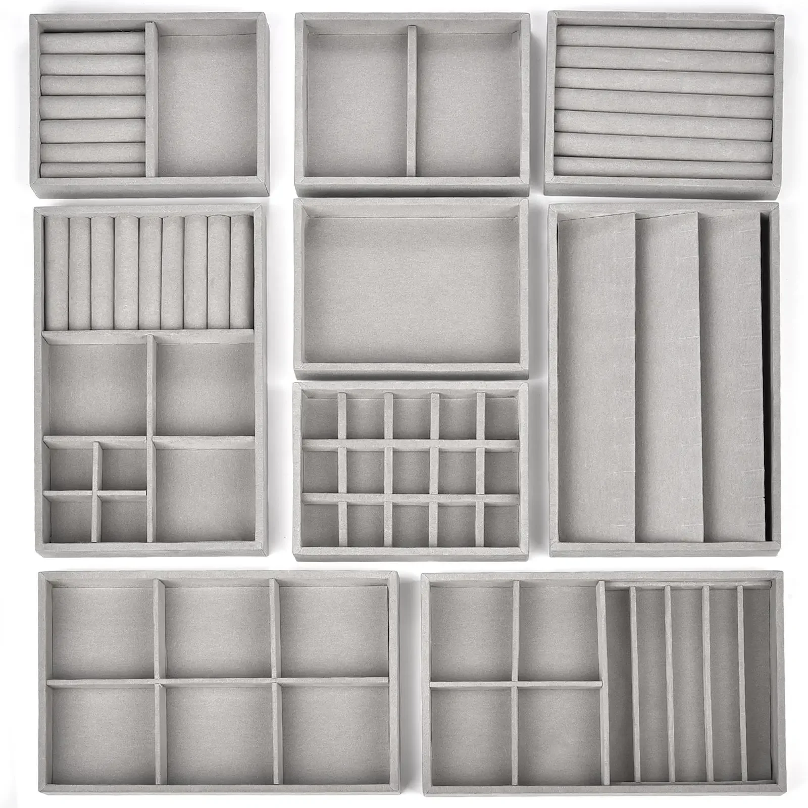 Boîte à bijoux en velours, plateau d'exposition, tiroir de rangement, porte-bijoux pour bagues, boucles d'oreilles, colliers, bracelets, étui de rangement en velours doux