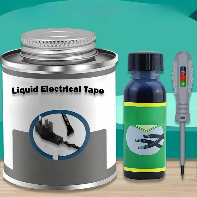 Ruban électrique d'isolation liquide étanche, réparation isolante, fil électrique en caoutchouc, pâte de câble, colle de manteau avec outil de stylo de test
