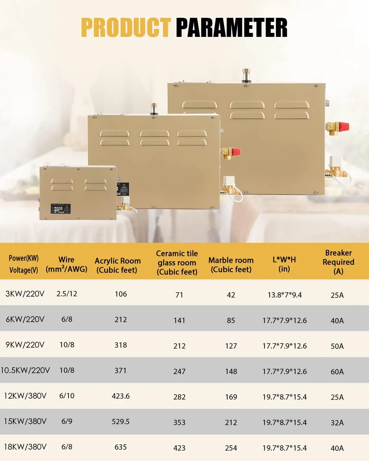 Imagem -06 - Atcsteam Auto Drainning Gerador de Vapor de Vapor de Sauna de Chuveiro Fornecedores 6kw