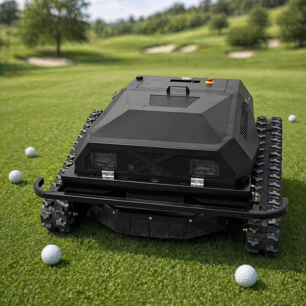 

High-Horsepower Twin-Cylinder Tracked Smart Remote-Controlled Lawn Mower for All-Terrain Use