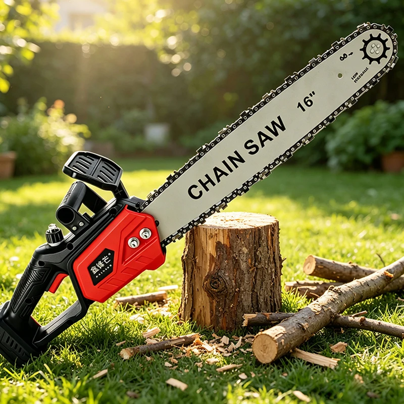 16 Inch Brushless Cordless Electric Chain Saw 12 Inch Chainsaw Wood Logging Cutting Power Tools For Makita 21V Battery