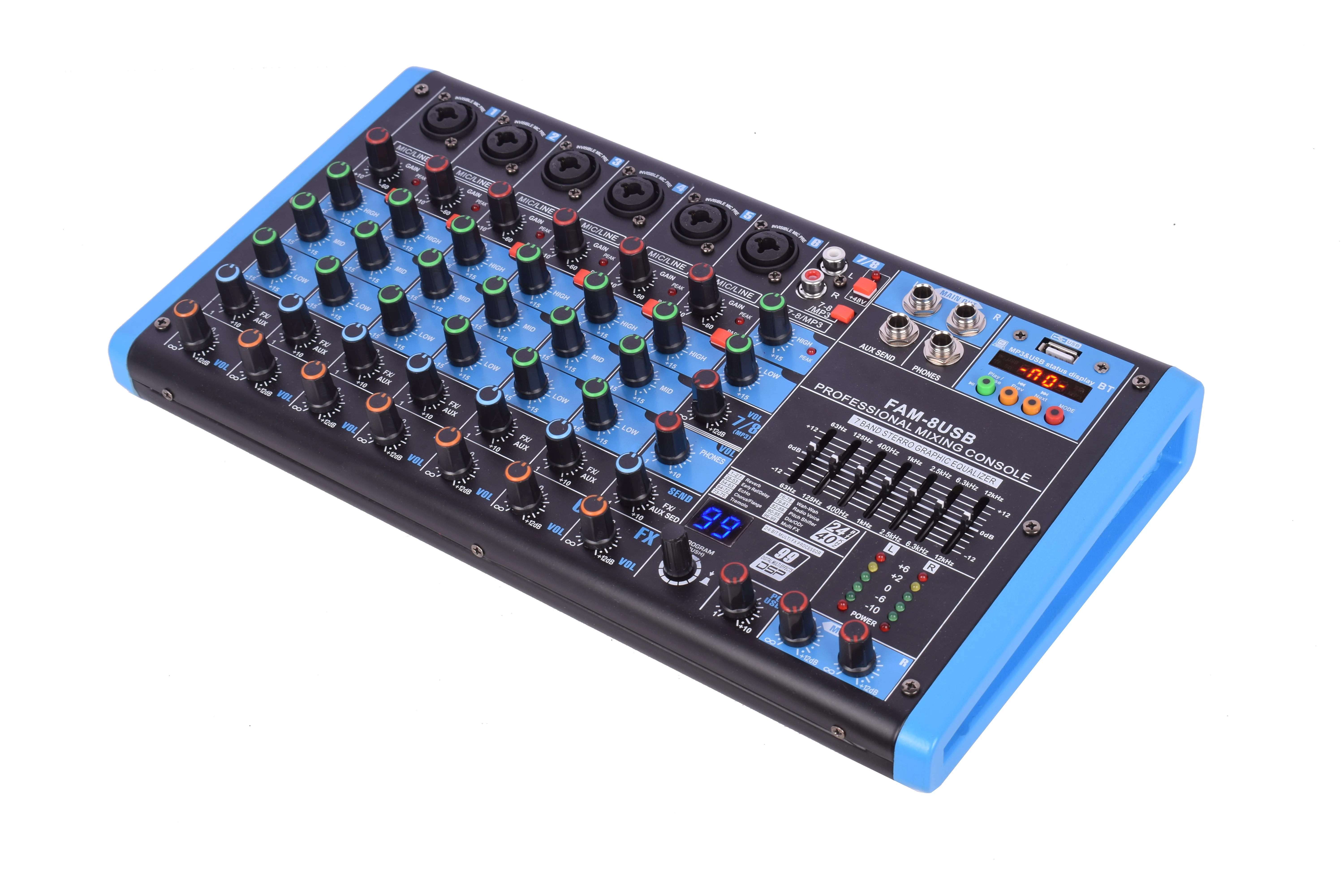 SEMAROUS FAM Series 8 Channels Audio Mini Mixer for Recording