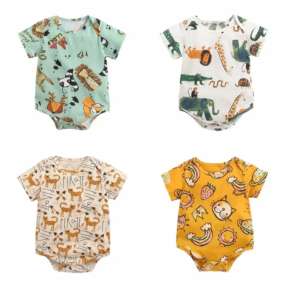 Sanlutoz – body d'été en coton pour bébés garçons et filles, vêtements de dessin animé unisexe à manches courtes