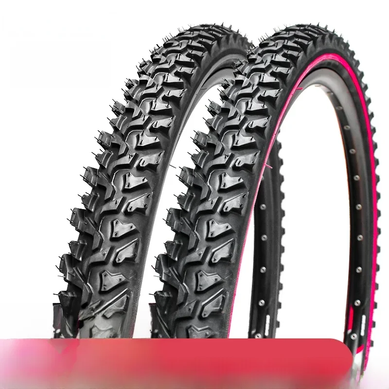 AliExpress K849 24/26inch Mountain MTB Bicycle Tyre BMX 24*1.95/26x1.95/2.1 Black Red Line Thickened