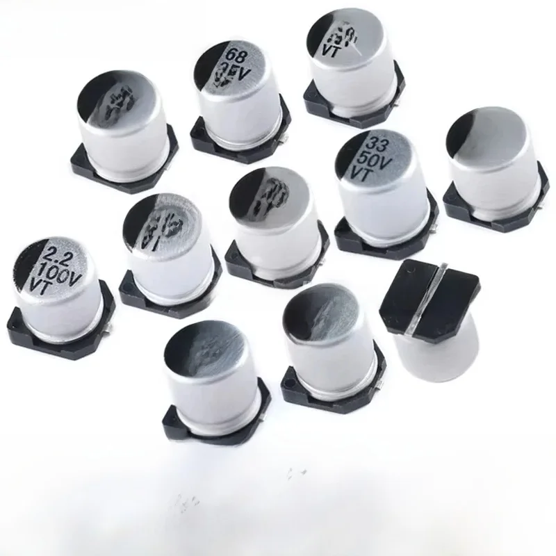 50 szt./10 szt. Kondensator elektrolityczny SMD Aluminiowy 6,3V 10V 16V 25V 35V 50V 63V 100V 400V 1UF 4,7UF 10UF 47UF 100UF 470 680 1000UF — zdjęcie 2