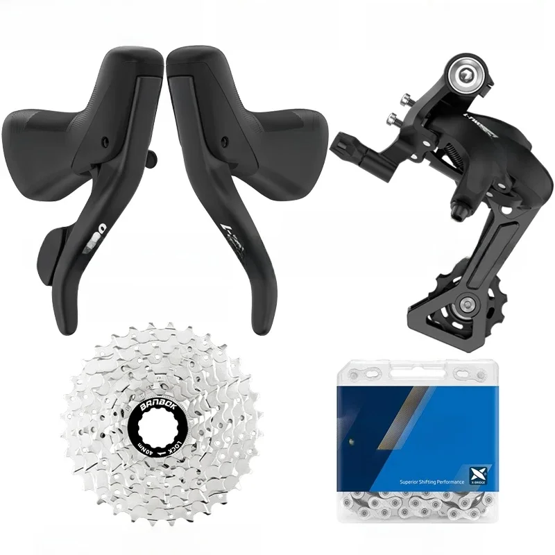 AliExpress LTWOO R3 Road Bike 1x8 Speed Shifting Kits Mechanical Brake Short Grip Version Dual Control Lever 25T/28T/32T Bicycle Parts