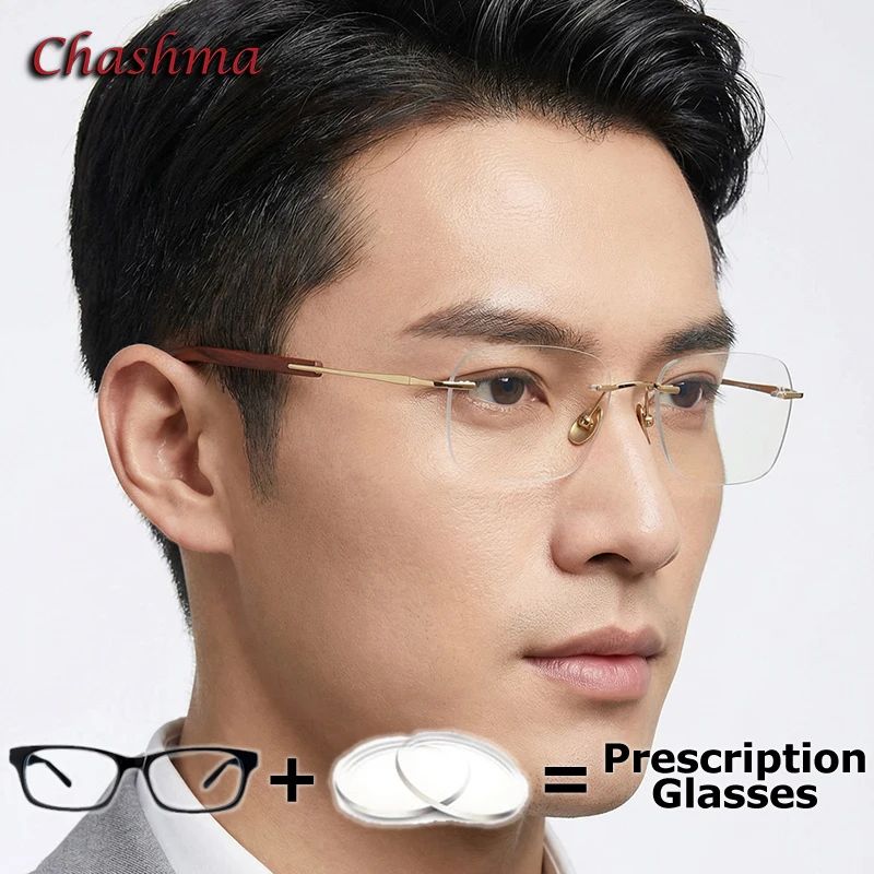 

Ультралегкие очки из титана розового дерева, оправа для очков для близорукости, супер качество, мужские мультифокальные прогрессивные линзы, очки без оправы