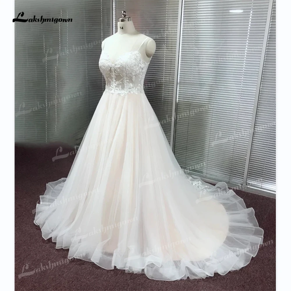 Luxury Boho Wedding Dress Applique Generous A Line 2022 Robe Longue Tulle Wedding Gowns Vestidos Noivas