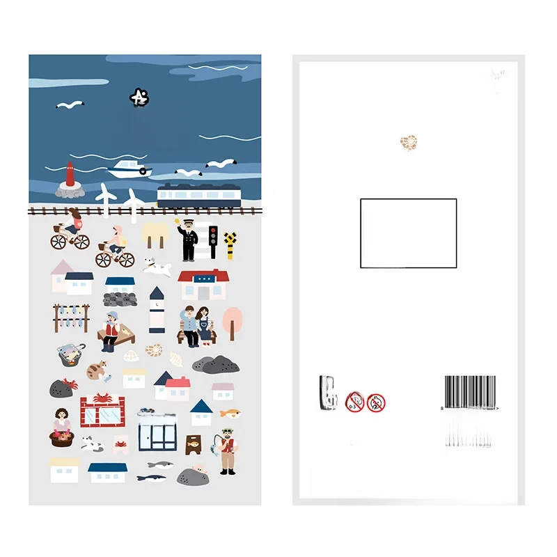 AliExpress house of novelty Korean Import Brand Sonia Seaside Town Holiday Girl Cycling Suatelier Stickers Diary Sticker