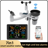 7-in-1 Weather Station Indoor Outdoor Temperature Humidity Wind Speed Direction Rain UV Wireless Color Console Forecast Data