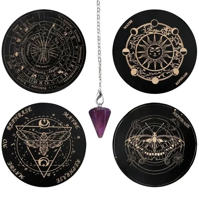 Planche à pendule en bois avec lettres, radiesthésie, fabricant de décision, babillard, jeu de société Ouija, conseils de fortune