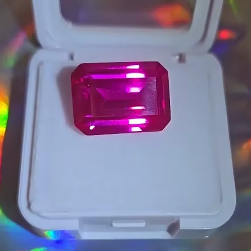 

Beautiful Box Pack Pink Ruby Emeralds Cut Pass UV Test Gemstone for Jewelry Making/Setting/Collection Mohs Hardness Gem