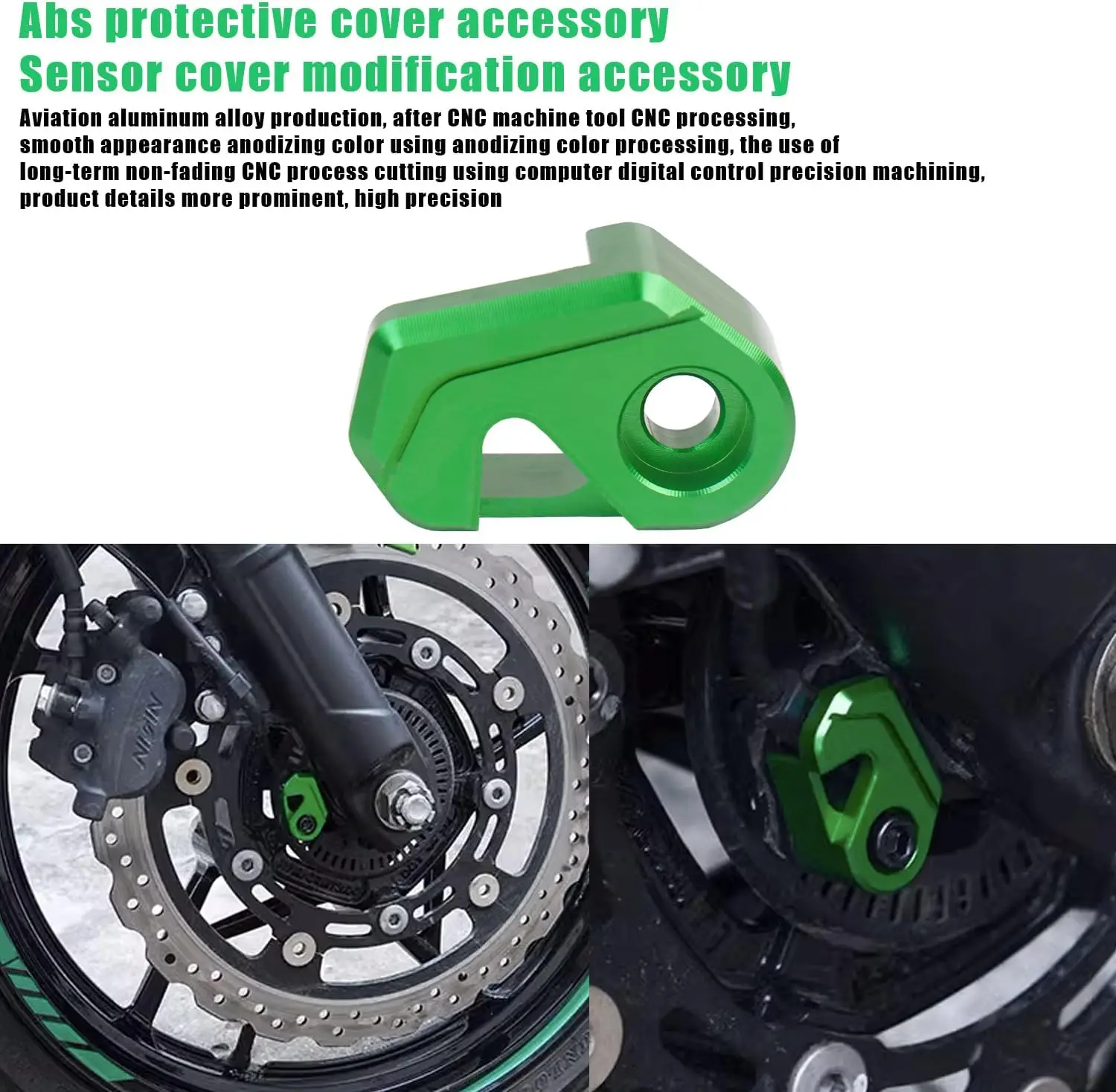 واقي مستشعر ABS للدراجات النارية، غطاء مستشعر ABS للدراجة النارية Ninja400/حامي CNC جميع عملية الألومنيوم قوية ومتينة
