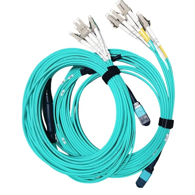 Picture 4: OM3 Fiber Multimode 8-Core MPO/PC to 4 LC Cable  Fiber Optic Patch Cord