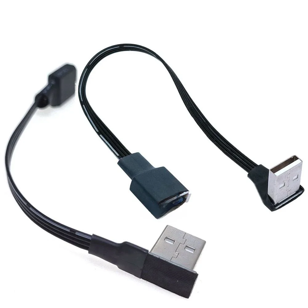 Ultracienki przedłużacz USB kolanko 90 stopni kąt prosty miękki silikonowy płaski kabel USB2.0 kolanko ładowanie danych kabel — zdjęcie produktu 7